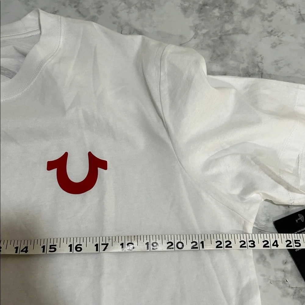 TRUE RELIGION MENS WHITE TEE WITH LOGO SHORT SLEEVE Sz XXL NEW